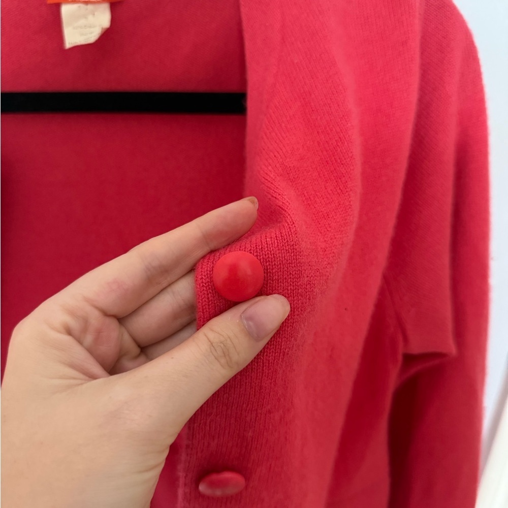 J.Crew Celeste 100% Cashmere Cardigan | XS | Bright Pink Button Front Sweater - Picture 5 of 10